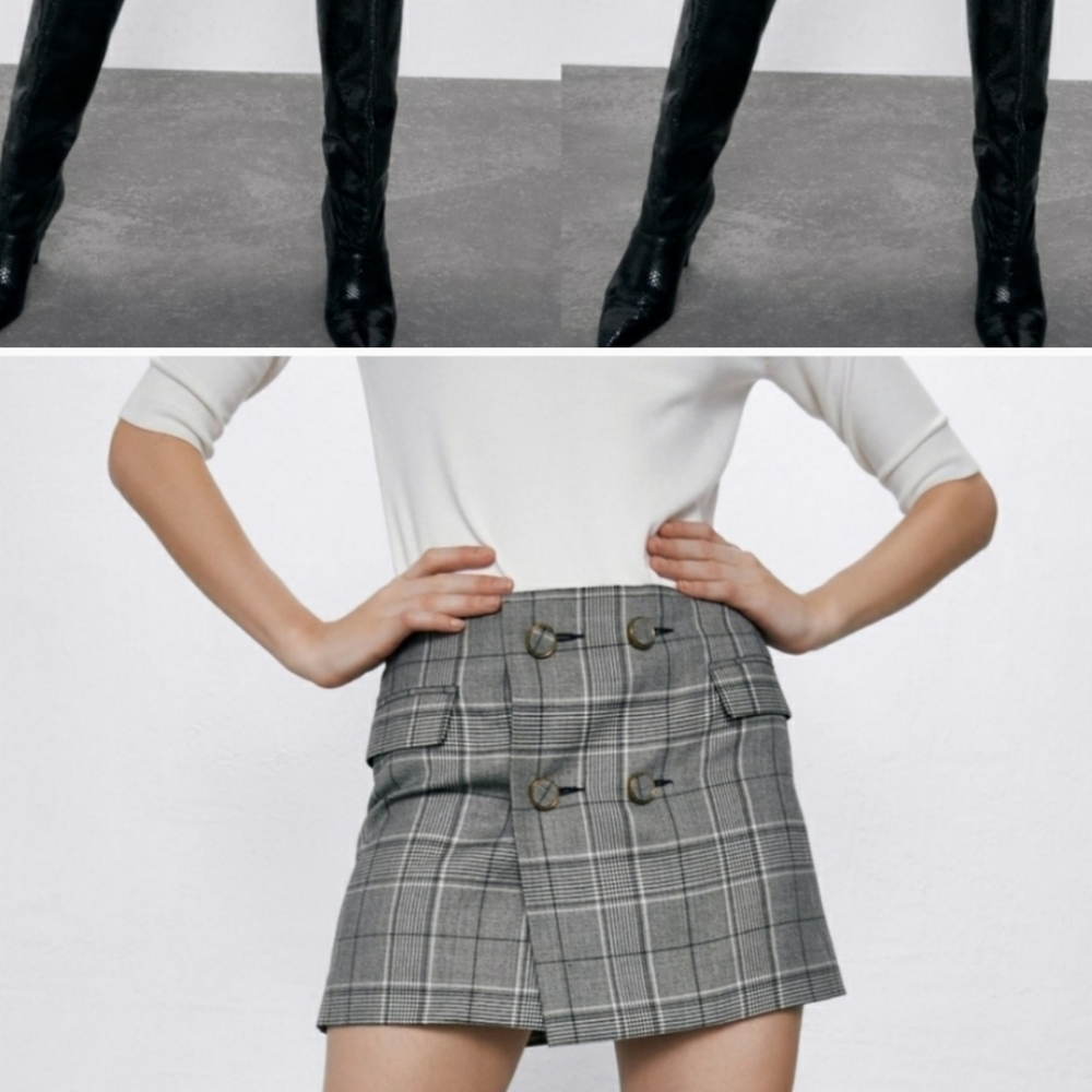 ZARA PLAID MINI SKIRT SIZE MEDIUM